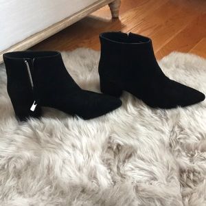 Suede black booties. WORN ONCE